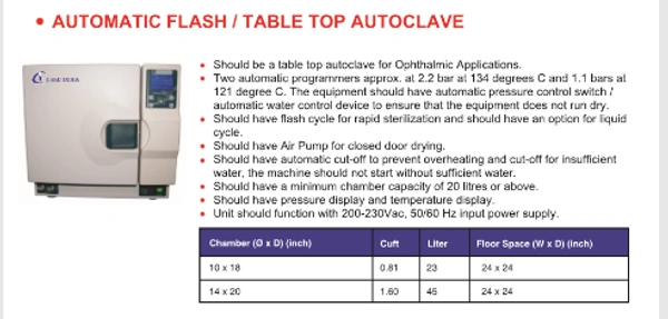 Automatic Flash/Table Top Autoclave